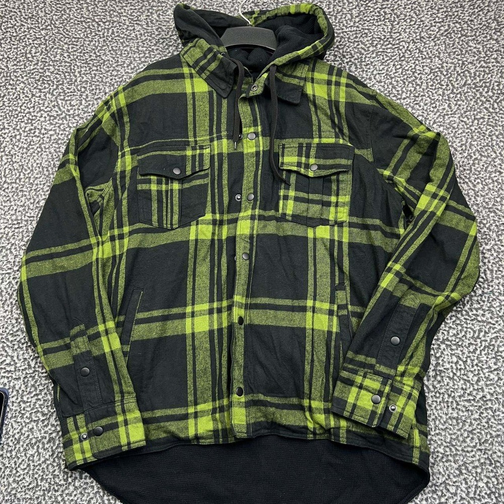 Z1R Timber Shirt Men Extra Large Green Flannel Plaid‎ Long Sleeve Cotton XL
